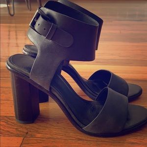 Joie Black Leather Ankle Strap Sandals